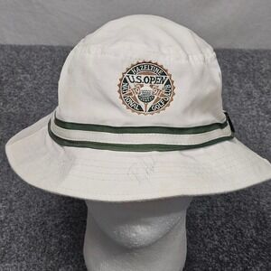 Vintage US Open Bucket Hat‎ PGA Golf Fitsall White Made in USA Imperial Headwear
